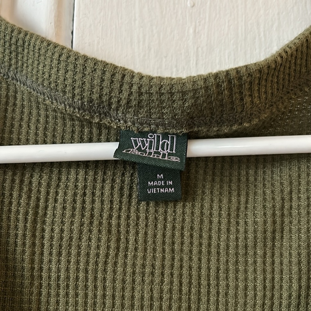 Wild Fable Olive Green Button Tank Top Size Medium - Picture 3 of 4